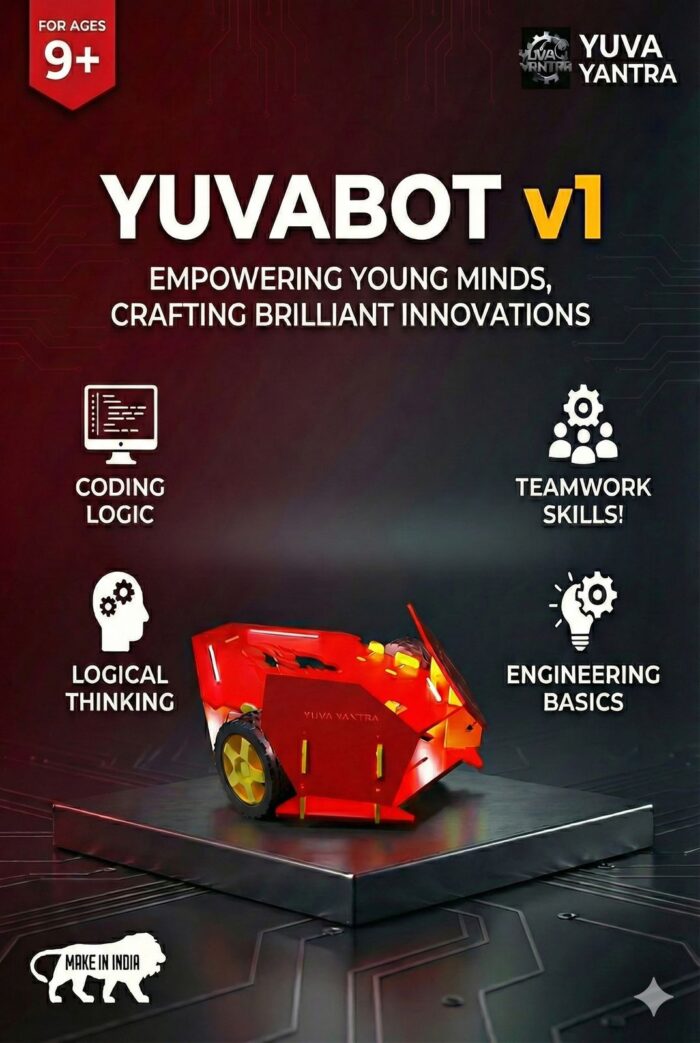 YUVABOT v1 – STEM Based 2WD Robotics Kit for Coding & Engineering Basics